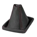 Produktbild: Schaltsack Schalthebelmanschette kompatibel mit Opel Astra H Bj. 2004-2010 Echtleder schwarz Naht rot