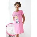 Produktbild: Nachthemd PEANUTS, Damen, Gr. 36/38, N-Gr, pink (pink bedruckt), Single Jersey, Obermaterial: 100% Baumwolle, bedruckt, unifarben, kurz, Rundhals, eingesetzt, Kleider Nachthemd, mit Peanuts Druck