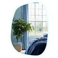 Produktbild: Tulup LED Spiegel Design Spiegel LED Organisch 90,9x66cm LED Dielenspiegel asymmetrisch Kleiner Asymmetrischer Spiegel mit Licht Kaltweiß 6500K
