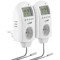 Produktbild: revolt 2er-Set digitale Steckdosen-Thermostate für Klimageräte, Sensor, 3680W