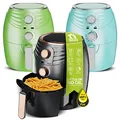 Produktbild: TurboTronic/Heißluftfritteuse / 3,5L / schwarz, grün. türkis / 1200W / Airfryer mit Timer bis 30 Minuten, Öl-und Fettfrei, 100-200°C, Cool-Touch, Retro-Design (Türkis)