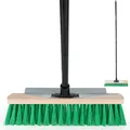 Produktbild: Hausfelder Straßenbesen 40 cm mit Stiel und Schabekante, Gartenbesen mit Kratzkante, Besen für draußen mit Besenstiel