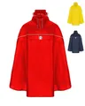 Produktbild: HOCK Fahrrad Regenponcho mit Kapuze inkl. Sichtfenster - Fahrradponcho Wasserdicht mit Reflektoren - Herren Damen Regenschutz - optimales Regencape zum Mitnehmen für alle Biker - Rot - L
