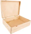 Produktbild: Creative Deco Holzkiste XL Große Holzkiste mit Deckel, 40x30x14 cm, Erinnerungsbox Baby, abgerundete Kanten