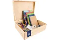 Produktbild: Creative Deco Aufbewahrungsbox XL Große Holzkiste mit Deckel, 40x30x14 cm, Erinnerungsbox Baby