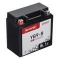 Produktbild: Accurat Motorradbatterie YB9-B - 12V, 9Ah, 90A, zyklenfest, wartungsfrei, Gel - Starterbatterie, Batterie in Erstausrüsterqualität für Rasentraktor, Roller, Motorrad, Quad