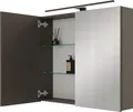 Produktbild: Planetmöbel ARIA Spiegelschrank für das Bad 80 cm mit Beleuchtung und Steckdose Anthrazit