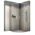 Produktbild: Duschkabine Viertelkreis mit Drehtür EX406A - Nano ESG-Sicherheitsglas - Größe wählbar, Maße Duschkabine:90x90cm