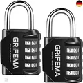 Produktbild: GRIFEMA 2 Pack Zahlenschloss 4 Stellig-Vorhängeschloss Wetterfest
