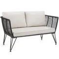 Produktbild: Garten-Loungesofa Sundo im Rope-Design mit Polyrattan anthrazit B-Ware