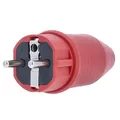 Produktbild: as - Schwabe Schutzkontaktstecker Rot - Für Leitungen bis max. 2,5mm² - Gummi Stromstecker für den Außenbereich geeignet - 230V / 16A - IP44, 62290