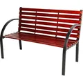 Produktbild: Linder Exclusiv Gartenbank 2-Sitzer Parkbank bis 150Kg mit Rückenlehnen Gartenmöbel Holzbank MC4410 122x80x60 cm - Dunkelbraun/Schwarz