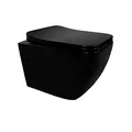 Produktbild: i-flair Hänge WC spülrandlos Toilette inkl. Softclose Absenkautomatik Cube schwarz