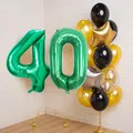 Produktbild: 40 Geburtstag Deko zahlen luftballon 40 jahre | Folienballon Grün - für 40. Geburtstagsdeko Männer Frauen Ballon Zahl Deko zum Geburtstag fliegt mit Helium 40.Geburtstagsparty 40