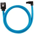 Produktbild: CORSAIR Premium Sleeved SATA Data Cable Set with 90ø Connectors, Blue, 60cm