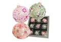 Produktbild: Krebs Glas Lauscha Weihnachtsbaumkugel 9er Set - Blumen mit bunten Kugeln - ca. 8cm - aus Glas, hochwertiges Kugelsortiment für eine festliche Weihnachtsdekoration