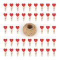 Produktbild: Herz Holzklammern Klein - 100Stück Deko Wäscheklammern Holz - Wäscheklammern ...