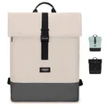 Produktbild: Rucksack Damen & Herren Sand Grau - Tammo - Rolltop Daypack für Arbeit Uni Fa...