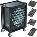 Produktbild: Wera Werkzeugwagen Tool Rebel 9700, 05150130001, 94-teilig, schwarz, 7 Schubladen, mit Werkzeug