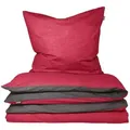 Produktbild: Schiesser Bettwäscheset Doubleface - Feinbiber - 2-teilig - 155 X 220 Cm - Rot-dunkelgrau