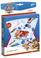 Produktbild: Totum 720336 Paw Patrol Marshall und Chase Stempelset/Kreativset aus 7 Motiv Stempel, Stempelkissen in blau, Malblock und 5 Buntstiften, ab 3 Jahren