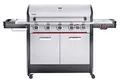 Produktbild: HAMSON International GmbH Gasgrill Byron 5T+, Seiten-/Rückenseitebrenner, Gussgrillroste, Edelstahl, Produktmaß 180x61x117 cm