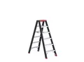 Produktbild: Doppelstufenstehleiter Professional Topline, Aluminium, 12 Stufen, schwarz