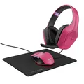 Produktbild: Trust Gaming GXT 790P Tridox Gaming PC Set - Leichtes Headset mit 50-mm-Treiber und 3,5-mm Klinke, Programmierbare USB Maus 200-6400 DPI, Mauspad, Gamer Setup für Computer/Laptop - Rosa