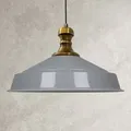Produktbild: Grau Industrielle Pendelleuchte aus handbemaltem Metall – Vintage-Kronleuchter E27 Ø41 cm für Wohnzimmer, Schlafzimmer oder Esszimmer