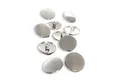 Produktbild: Hartmann-Knöpfe Knopf 1 Set (10 Knöpfe) silber glänzend flach Metallknöpfe