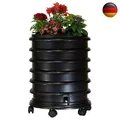 Produktbild: Wurmkomposter Wurmfarm mit 4 Schalen Schwarz + Pflanzgefäß - 72 Liter