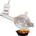 Produktbild: Popcornpfanne aus Edelstahl - Mini Popcorn- Pfanne für Lagerfeuer & Grill, Popcorn Topf Ø9 cm mit Deckel, Popcornzubereiter klein für Camping, Popcorn Maker, Popcornmaschine