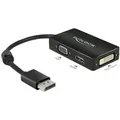 Produktbild: Delock Adapter Displayport 1.1 Stecker > VGA / HDMI / DVI Buchse [schwarz, Passiv]