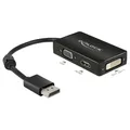 Produktbild: Delock Adapter Displayport 1.1 Stecker > VGA / HDMI / DVI Buchse [schwarz, Passi