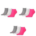 Produktbild: PUMA 9 Paar Sneaker Invisible Socken Gr. 35-49 Unisex für Damen Herren Füßlinge, Farbe:656 - middle grey mélange/pink, Socken & Strümpfe:35-38