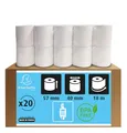 Produktbild: Exacompta 40751E 20er Pack Thermopapierrollen 1-lagig Breite: 57mm, Länge: 18m, Durchmesser Kern: 12mm 55g/m² rückseitig bedruckt für Kartenzahlung (EC Cash Geräte)