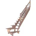Produktbild: Treppe Lindos Buche Gewendelt L 100 cm Holz-Edelstahl-Geländer FSC®