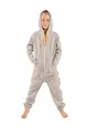 Produktbild: opoppy Kinder Jumpsuits Jungen Mädchen Overall Onsie Anzug mit Zwergen Kapuze (158-164, Hellgrau)