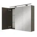 Produktbild: Planetmöbel ARIA Spiegelschrank Bad mit Beleuchtung 90 cm breit | Badschrank hängend mit Spiegel | Anthrazit, mit Leuchte und Steckdose, Spiegelschrank Gäste WC 90 x 70 x 16 cm