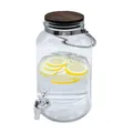 Produktbild: Glas Getränkespender mit Zapfhahn - 6 L - Wasser Saft Getränke Spender m. Deckel