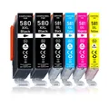 Produktbild: Druckerparadies 6er Pack Druckerpatronen 580 581 XXL kompatibel mit Canon TR7550 Tintenpatrone (6-tlg)