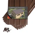 Produktbild: SMART Cover Set H12 Plus, 12 x Trapez-Abdeckblech 125 x 45 cm 6,75 m² Stärke 0,3 mm inkl. Schrauben Braun