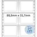 Produktbild: HERMA Computeretiketten endlos 88,9 x 35,7 mm 2-bahnig weiß 8.000 Etiketten