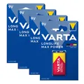 Produktbild: 4x 1er Blister VARTA 9V Block LONGLIFE Max Power Alkaline Batterie 6LR61 MN1604