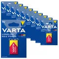 Produktbild: 10x 1er Blister VARTA 9V Block LONGLIFE Max Power Alkaline Batterie 6LR61 MN1604