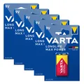 Produktbild: 5x 1er Blister VARTA 9V Block LONGLIFE Max Power Alkaline Batterie 6LR61 MN1604