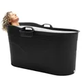 Produktbild: HelloBath® - Bath Bucket XL (Basic) - Schwarz - 124 cm, Sitzbad für Erwachsene, Eisbad, inkl. 3m dehnbare Abflussschlauch.