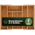 Produktbild: Blumtal Besteckkasten aus Bambus - größenverstellbarer Schubladentrenner Küche - Besteck Organizer 5 bis 7 Fächer - ausziehbare Schublade für Küchenschubladen - Organizer Küche Besteck in medium