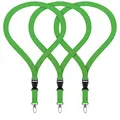 Produktbild: 3x Premium Lanyard Umhängeband Schlüsselband Set mit Karabinerhaken und Steckverschluss für Ausweishalter Handys Kamera USB-Geräte Schlüsselanhänger Namensschilder ID Kartenhalter (Grün)