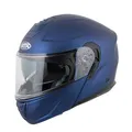 Produktbild: MTR K-4 Evo Klapphelm, als Jethelm & Integralhelm ECE 22.06 Geprüft, Motorradhelm mit Sonnenvisier, Mopedhelm mit Komfort-Innenfutter, Motorradhelm Herren & Damen, Matt Blau, M